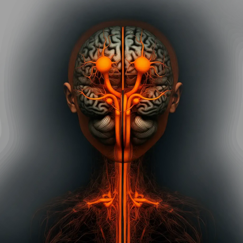artistic and abstract brain imagery showing the concept of transhumanism and bio-hacking